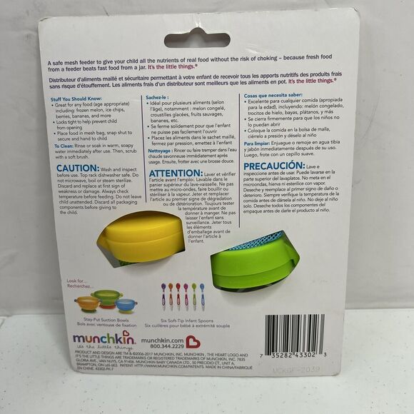Munchkin Fresh Food Feeder 6+ Months Ideal for Fruits & Veggies 2 Pack BPA Free - Picture 5 of 8